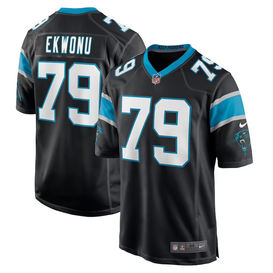 Men Carolina Panthers #79 Ikem Ekwonu Nike Black Player Game NFL Jersey